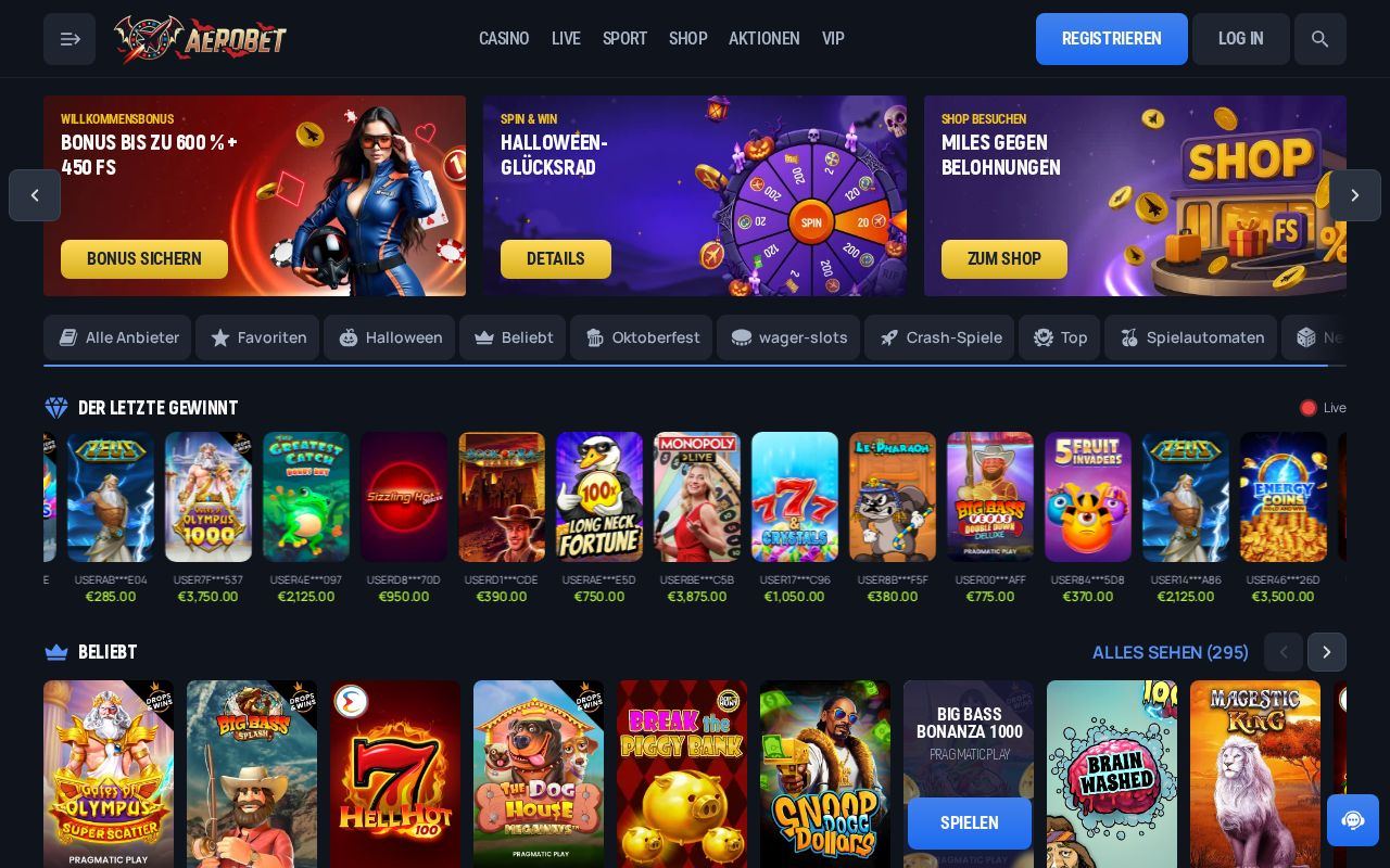 Aerobet: Aerobet Casino Australia: Pokies, AUD Play and a Welcome Package up to 600%